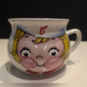 Double Faced Campbell's Kid Soup Mug 1998 Vintage Houston Harvest 16 Oz